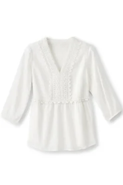 Elodie Windowpane Gauze Top