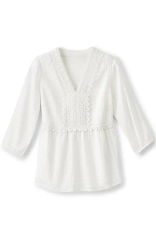 Elodie Windowpane Gauze Top