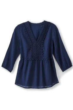 Elodie Windowpane Gauze Top
