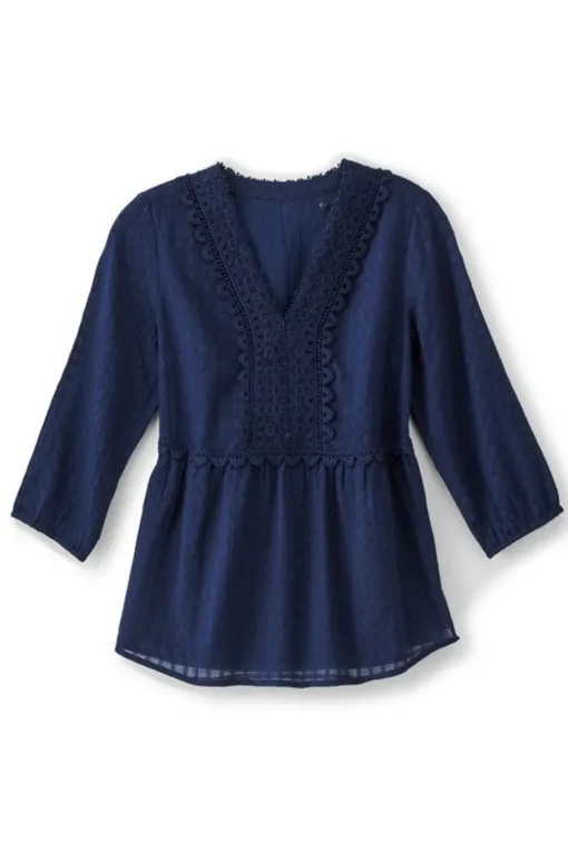 Elodie Windowpane Gauze Top