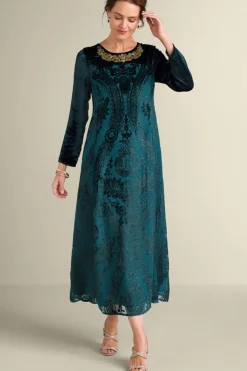 Emaline Velvet Burnout Maxi Dress