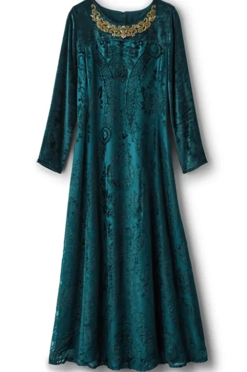 Emaline Velvet Burnout Maxi Dress