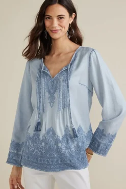Emily Embroidered Tencel™ Top