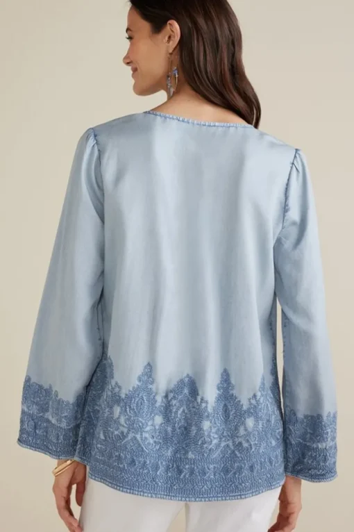 Emily Embroidered Tencel™ Top