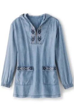 Evie Embroidered Tencel Hoodie
