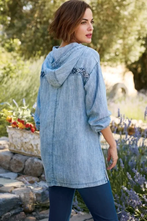 Evie Embroidered Tencel Hoodie