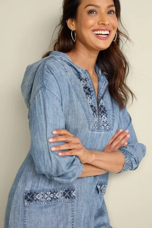 Evie Embroidered Tencel Hoodie