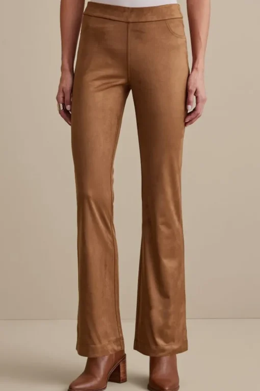 Faux Suede Bootcut Pants