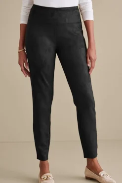 Faux Suede Pull-On Leggings