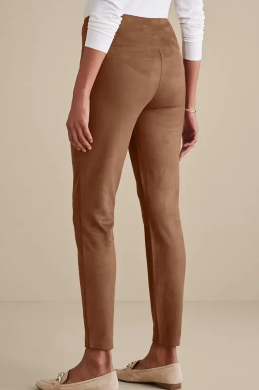 Faux Suede Pull-On Leggings