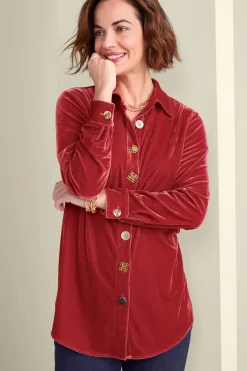 Filigree Velvet Boyfriend Shirt