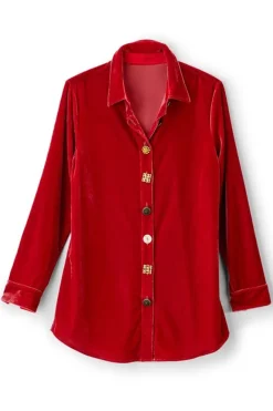 Filigree Velvet Boyfriend Shirt