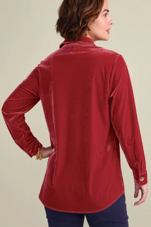 Filigree Velvet Boyfriend Shirt