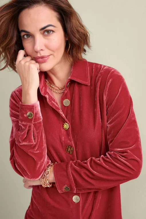 Filigree Velvet Boyfriend Shirt