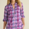 Gracie Embroidered Plaid Big Shirt