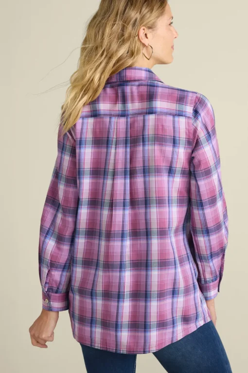 Gracie Embroidered Plaid Big Shirt