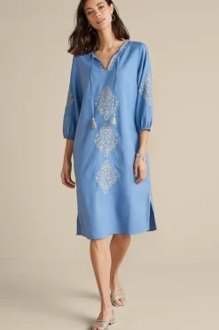Hasana Linen Blend Midi Dress