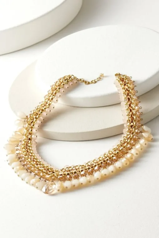 Hazel Bead Drops Necklace