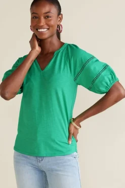 Heidi Supima Puff Sleeve Tee
