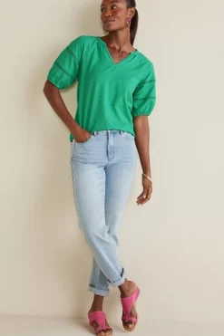 Heidi Supima Puff Sleeve Tee