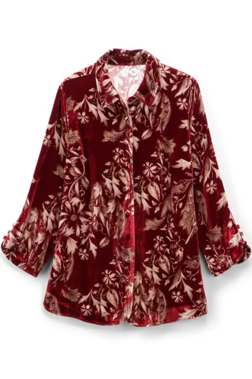 Icon Silk Velvet Poets Tunic Shirt