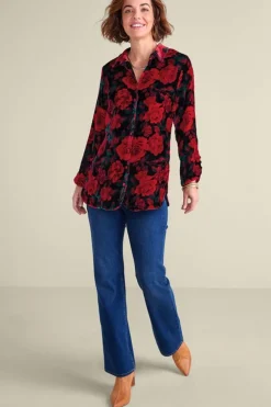 Icon Silk Velvet Poets Tunic Shirt