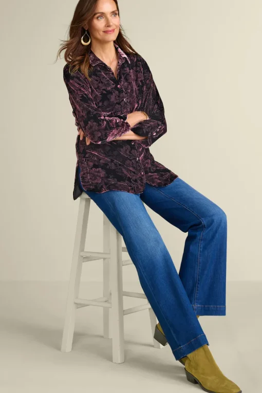 Icon Silk Velvet Poets Tunic Shirt