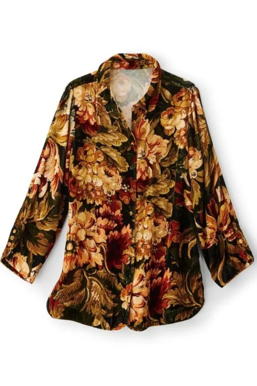 Icon Silk Velvet Poets Tunic Shirt