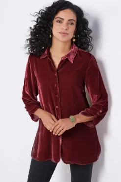 Icon Silk Velvet Poets Tunic Shirt