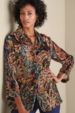 Icon Silk Velvet Poets Tunic Shirt