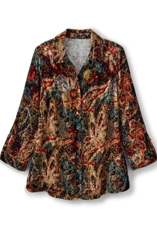 Icon Silk Velvet Poets Tunic Shirt