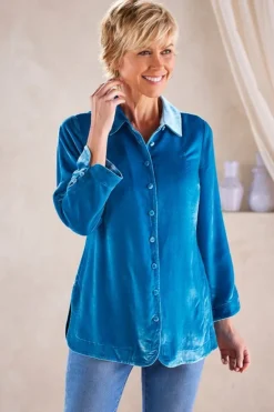 Icon Silk Velvet Poets Tunic Shirt