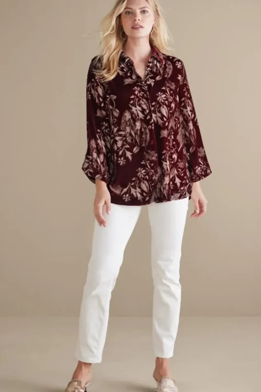 Icon Silk Velvet Poets Tunic Shirt