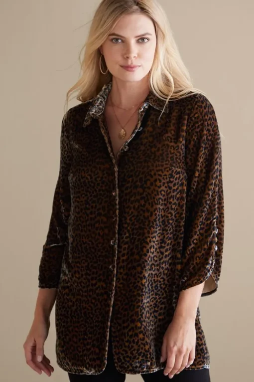 Icon Silk Velvet Poets Tunic Shirt