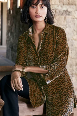 Icon Silk Velvet Poets Tunic Shirt