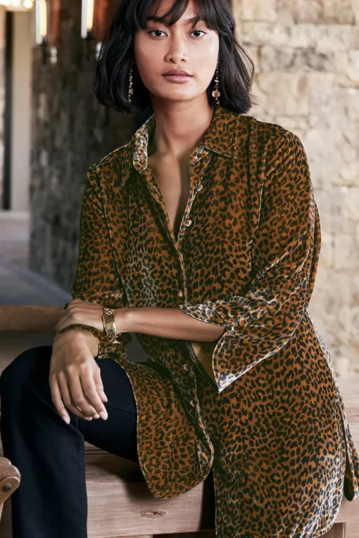 Icon Silk Velvet Poets Tunic Shirt