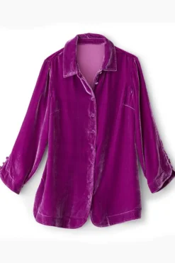 Icon Silk Velvet Poets Tunic Shirt