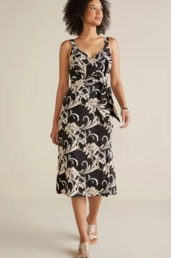 Isla Stretch Linen Midi Dress