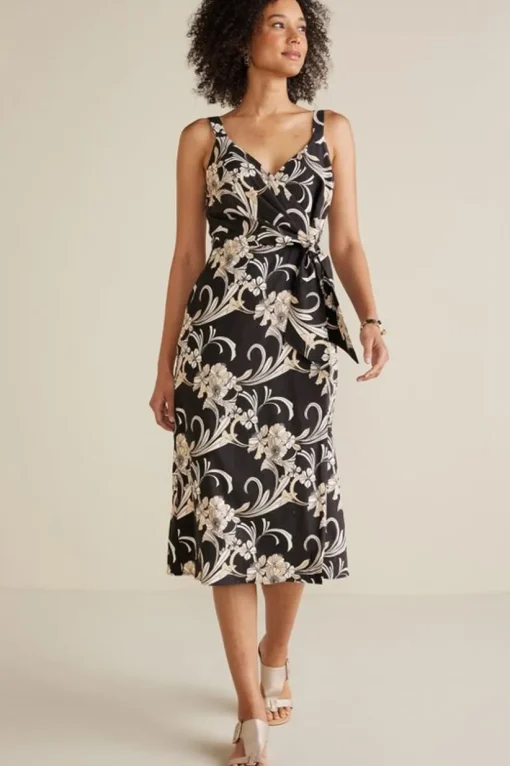 Isla Stretch Linen Midi Dress