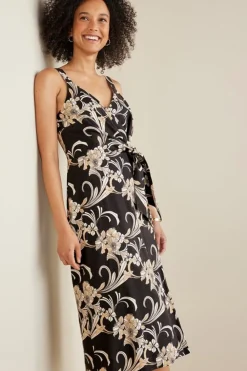 Isla Stretch Linen Midi Dress