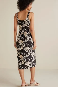 Isla Stretch Linen Midi Dress