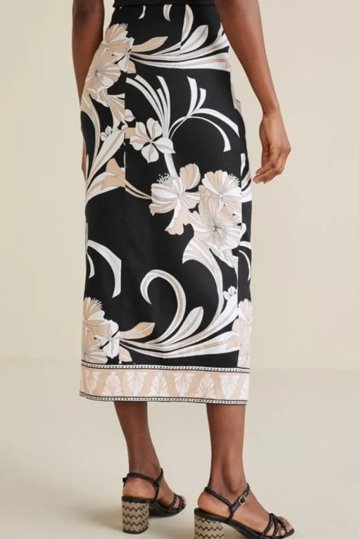 Isla Stretch Linen Midi Skirt