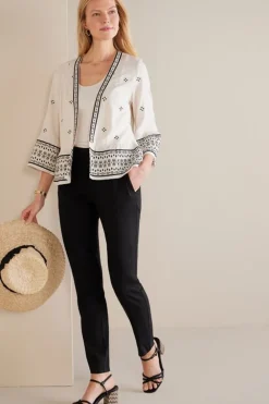 Isla Stretch Linen Slim Leg Pants