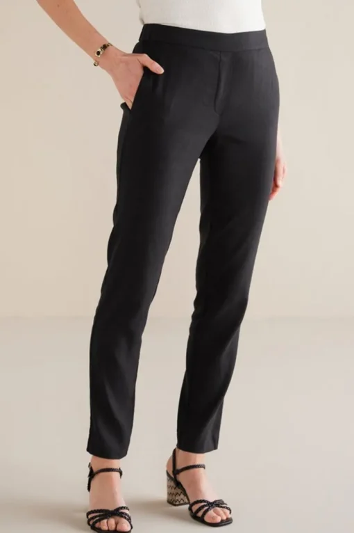 Isla Stretch Linen Slim Leg Pants