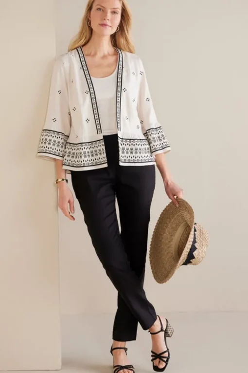 Isla Stretch Linen Slim Leg Pants