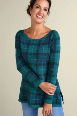 Janece Plaid Sweater Tunic