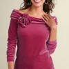 Jeanna Rosette Velvet Top