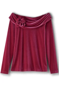 Jeanna Rosette Velvet Top