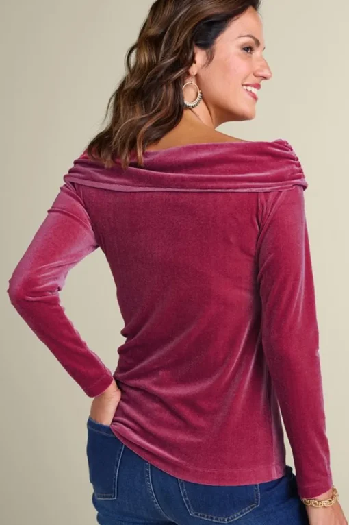 Jeanna Rosette Velvet Top