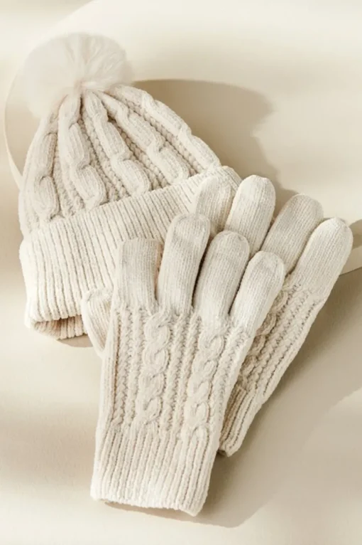 Jules Chenille Hat & Gloves Set
